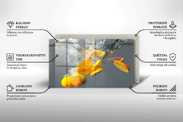 Kryt na plynový sporák Citróny vo vode