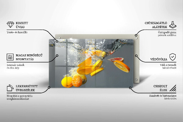 Kryt na plynový sporák Citróny vo vode