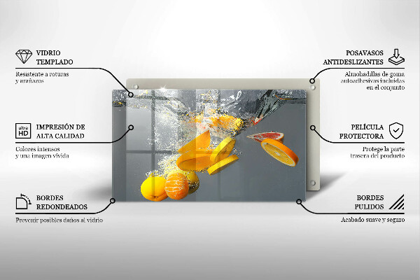 Kryt na plynový sporák Citróny vo vode