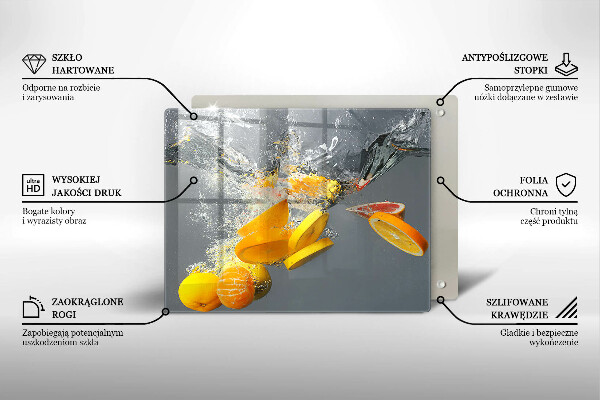 Kryt na plynový sporák Citróny vo vode