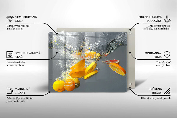 Kryt na plynový sporák Citróny vo vode