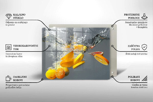 Kryt na plynový sporák Citróny vo vode