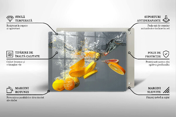 Kryt na plynový sporák Citróny vo vode