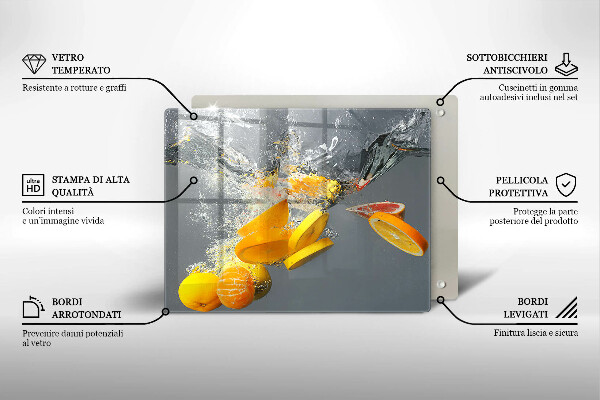 Kryt na plynový sporák Citróny vo vode