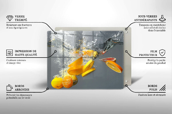 Kryt na plynový sporák Citróny vo vode