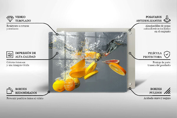 Kryt na plynový sporák Citróny vo vode