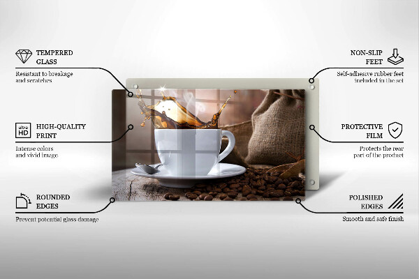 Kryt na plynový sporák Šálka a kávové zrná