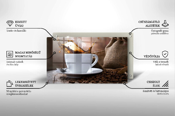 Kryt na plynový sporák Šálka a kávové zrná