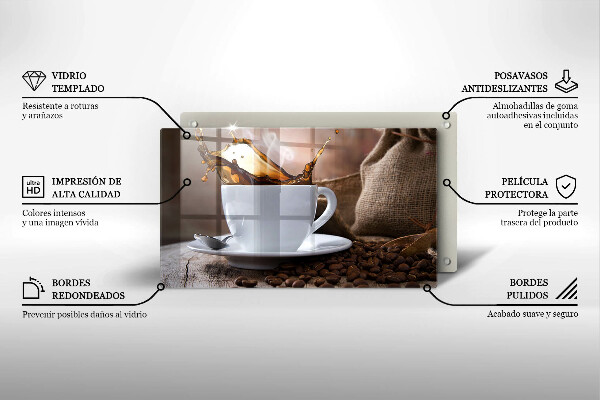 Kryt na plynový sporák Šálka a kávové zrná