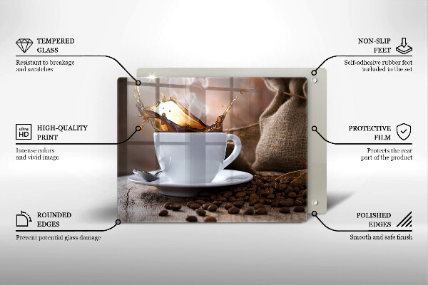 Kryt na plynový sporák Šálka a kávové zrná