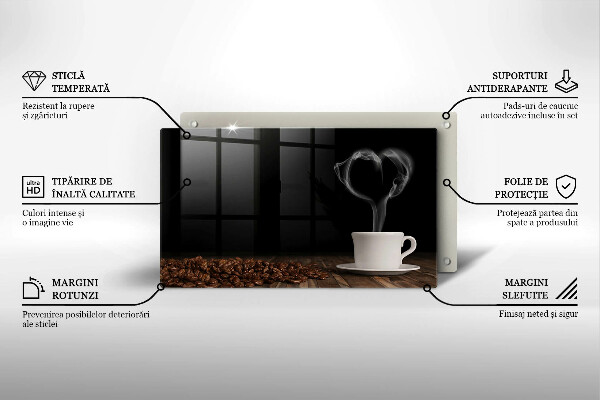 Kryt na plynový sporák Srdce šálky kávy