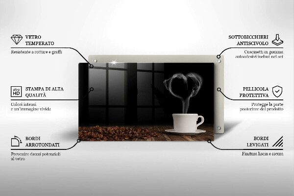 Kryt na plynový sporák Srdce šálky kávy