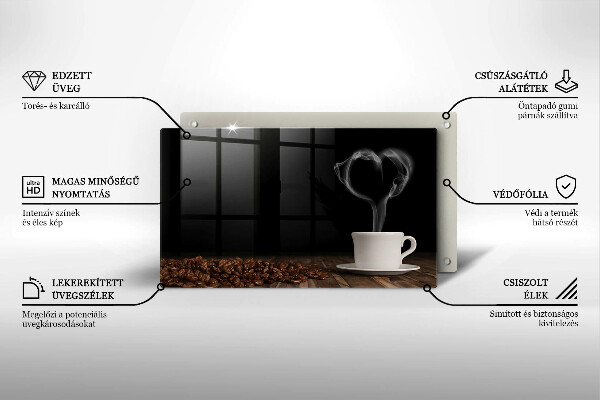 Kryt na plynový sporák Srdce šálky kávy