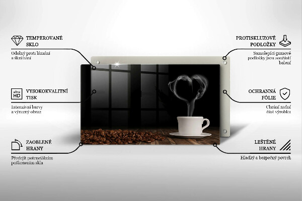 Kryt na plynový sporák Srdce šálky kávy