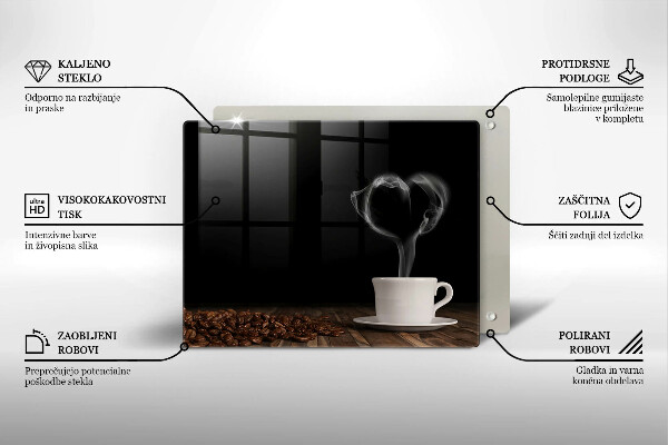 Kryt na plynový sporák Srdce šálky kávy