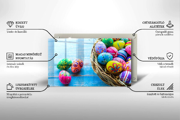 Krycia doska na sklokeramickú varnú dosku Veľkonočné vajíčka Veľkonočné vajíčka