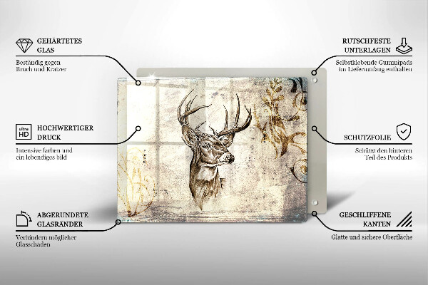 Kryt na plynový sporák Jeleň zvierat ilustrácie