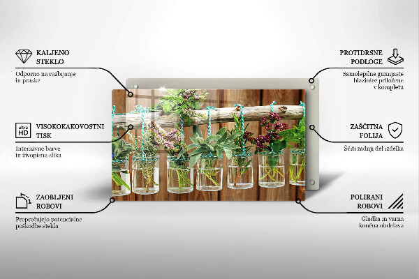 Krycia doska na sklokeramickú varnú dosku Bylinky rastliny ročník