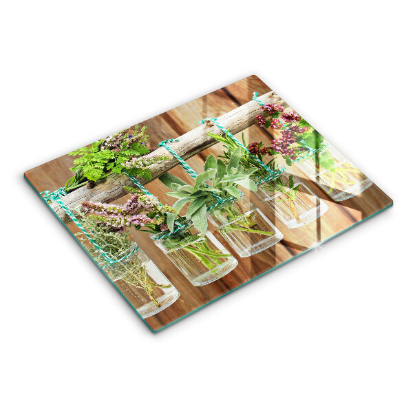 Krycia doska na sklokeramickú varnú dosku Bylinky rastliny ročník