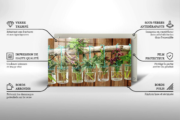 Krycia doska na sklokeramickú varnú dosku Bylinky rastliny ročník