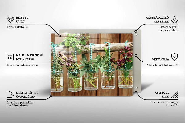 Krycia doska na sklokeramickú varnú dosku Bylinky rastliny ročník