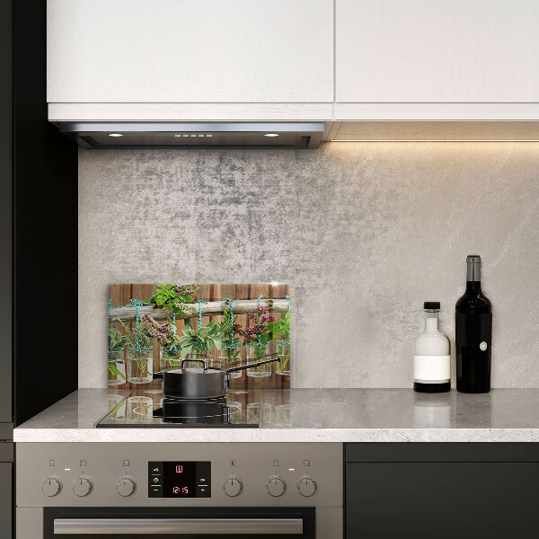 Krycia doska na sklokeramickú varnú dosku Bylinky rastliny ročník