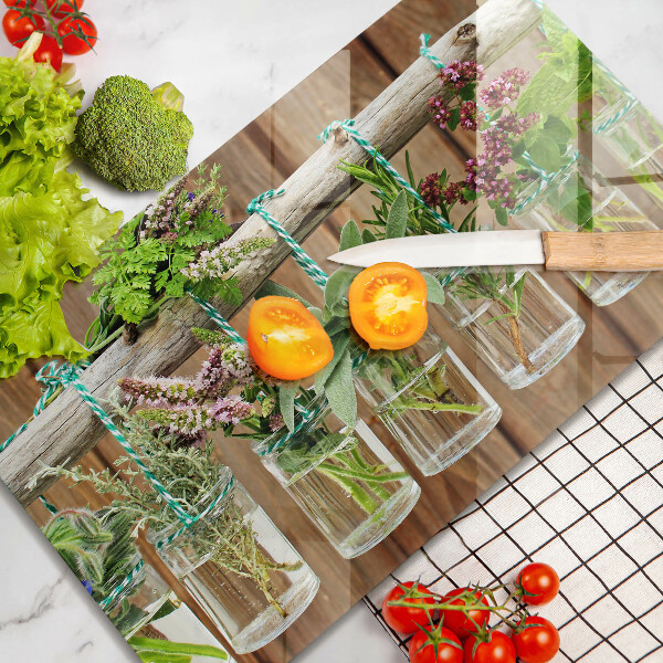 Krycia doska na sklokeramickú varnú dosku Bylinky rastliny ročník