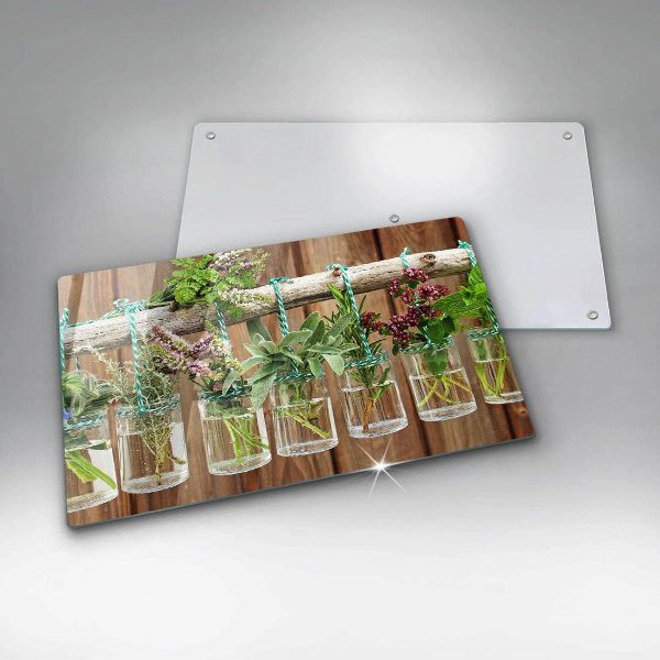 Krycia doska na sklokeramickú varnú dosku Bylinky rastliny ročník