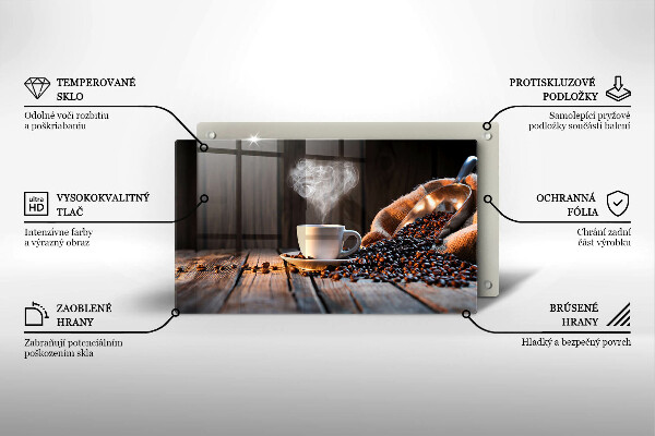 Kryt na plynový sporák Šálka kávy a srdce