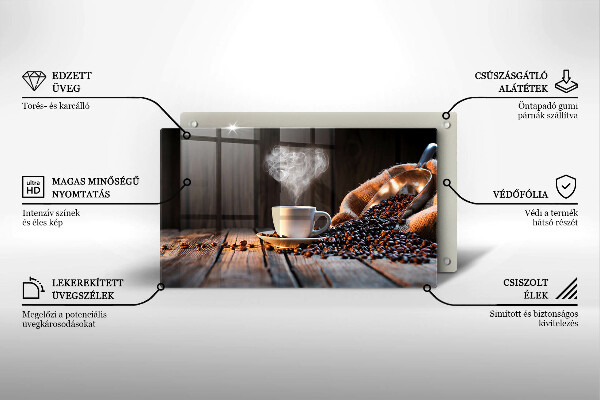 Kryt na plynový sporák Šálka kávy a srdce