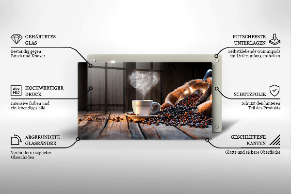 Kryt na plynový sporák Šálka kávy a srdce