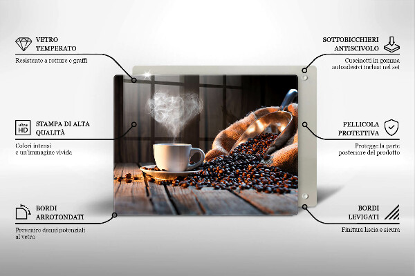 Kryt na plynový sporák Šálka kávy a srdce