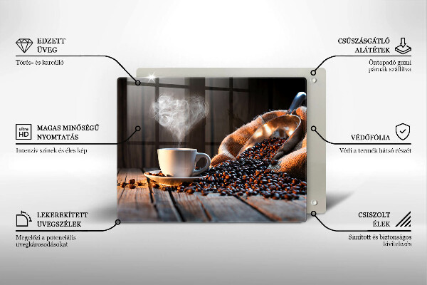 Kryt na plynový sporák Šálka kávy a srdce