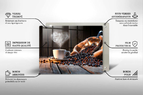 Kryt na plynový sporák Šálka kávy a srdce