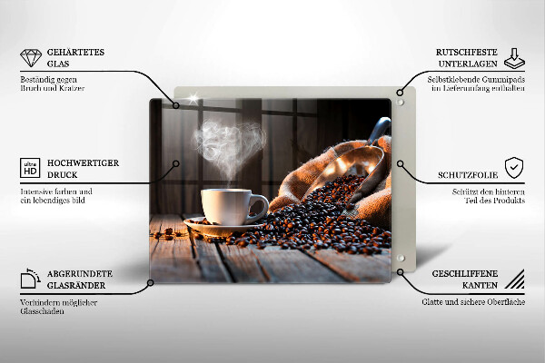 Kryt na plynový sporák Šálka kávy a srdce