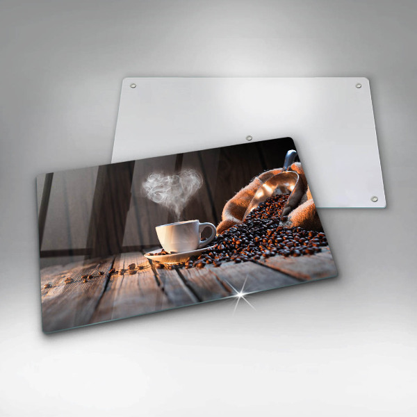 Kryt na plynový sporák Šálka kávy a srdce