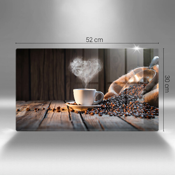 Kryt na plynový sporák Šálka kávy a srdce