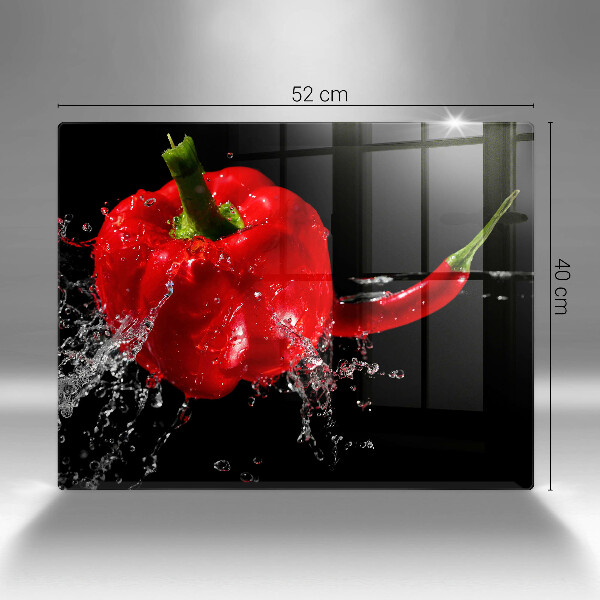 Kryt na plynový sporák Červená paprika vo vode