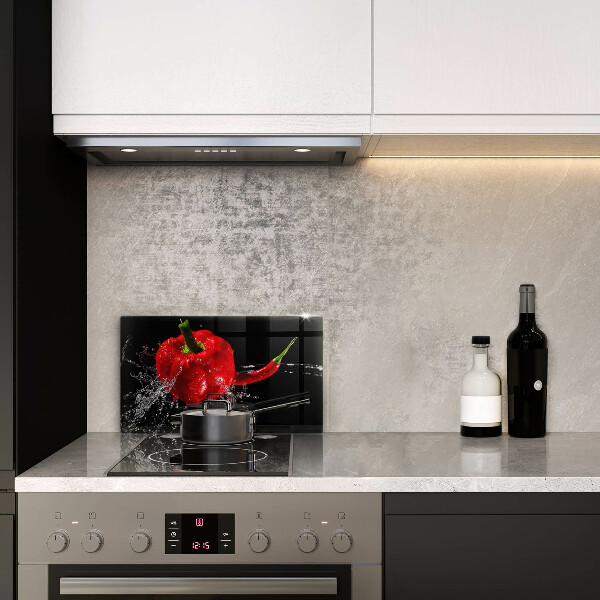 Kryt na plynový sporák Červená paprika vo vode