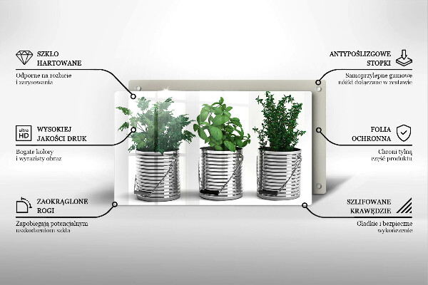 Kryt na plynový sporák Črepníky s bylinkami