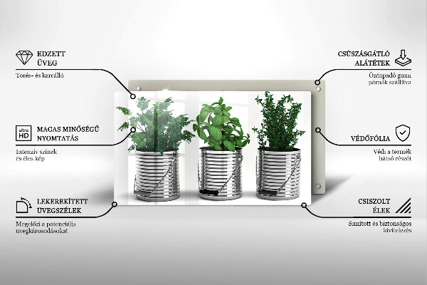 Kryt na plynový sporák Črepníky s bylinkami