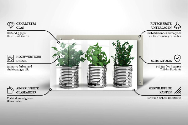 Kryt na plynový sporák Črepníky s bylinkami