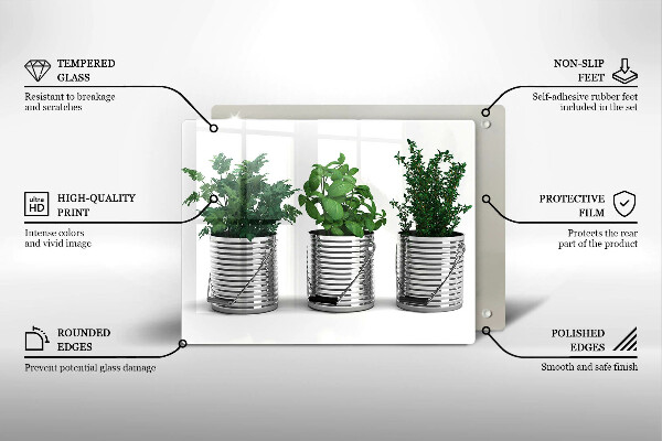 Kryt na plynový sporák Črepníky s bylinkami