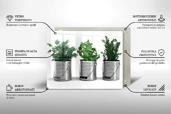 Kryt na plynový sporák Črepníky s bylinkami