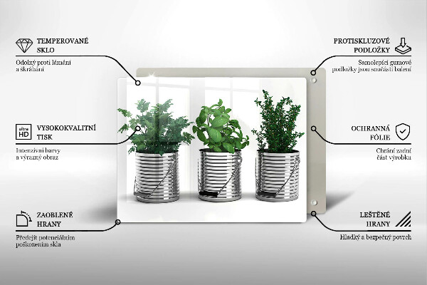 Kryt na plynový sporák Črepníky s bylinkami