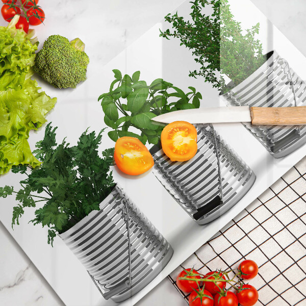 Kryt na plynový sporák Črepníky s bylinkami