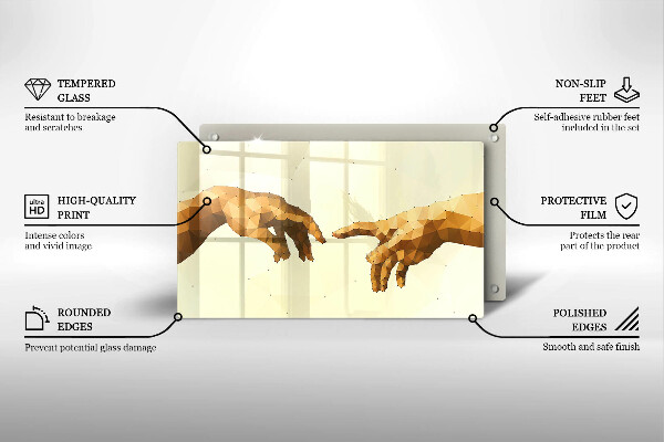 Kryt na plynový sporák Stvorenie Adamových rúk