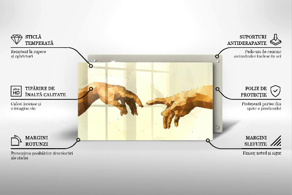 Kryt na plynový sporák Stvorenie Adamových rúk