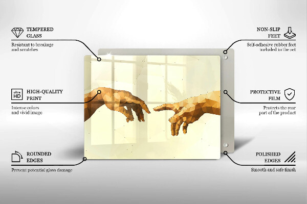 Kryt na plynový sporák Stvorenie Adamových rúk