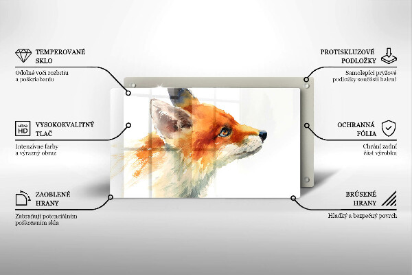 Krycia doska na sklokeramickú varnú dosku Maľovaná líška